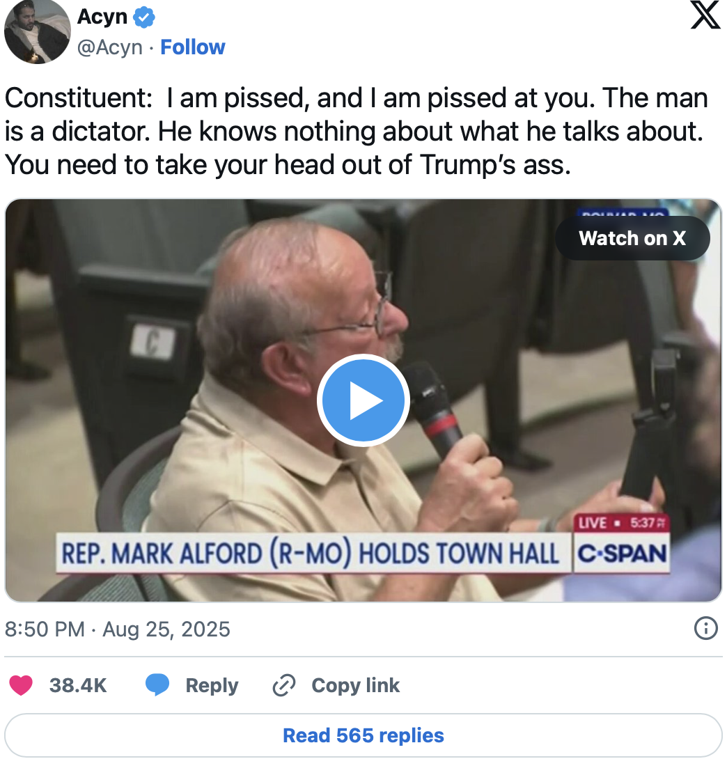 ‘I Am Pissed!’: Voter Tells GOP Lawmaker To ‘Get Your Head Out Of Trump’s Ass’