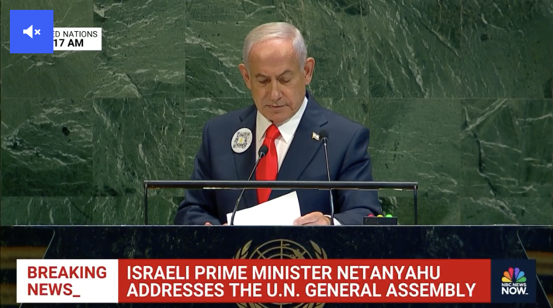 Dozens of U.N. delegates walk out ahead of Netanyahu speech