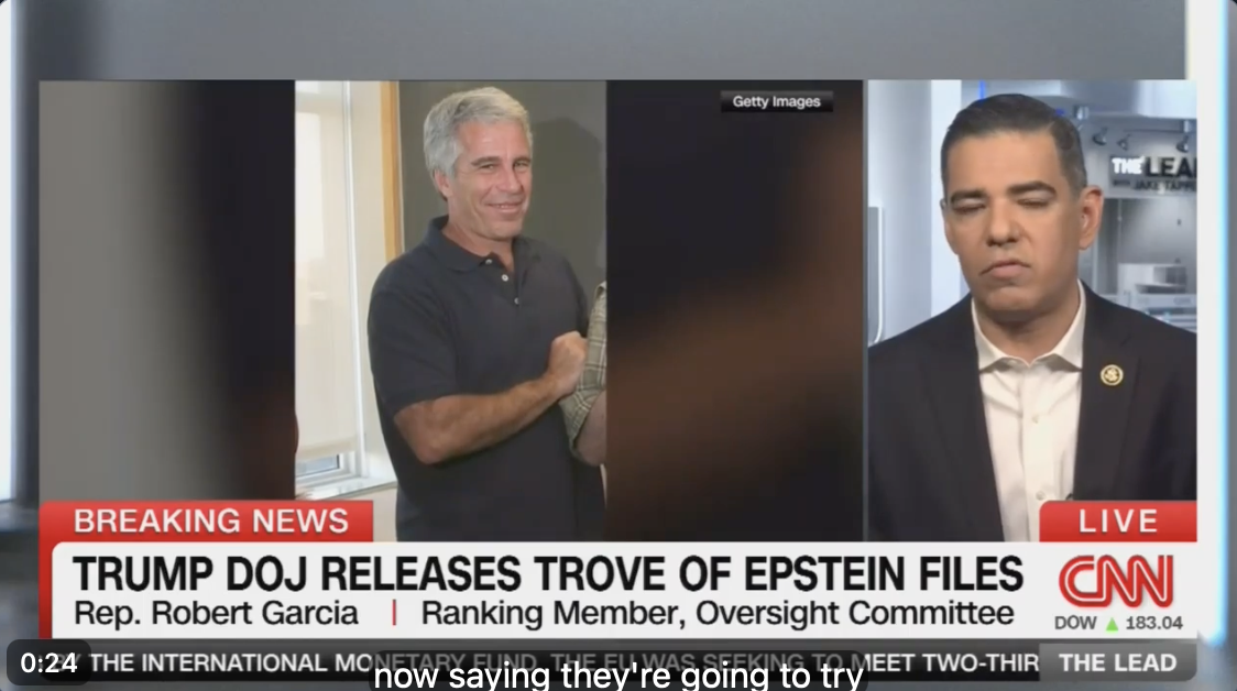 EPSTEIN FILES: Rep. Garcia Says New Epstein Docs Are Just ‘10% Of What The DOJ Has’