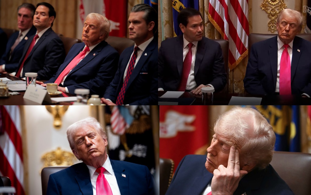 Trump Appears to Fight Sleep During Cabinet Meeting