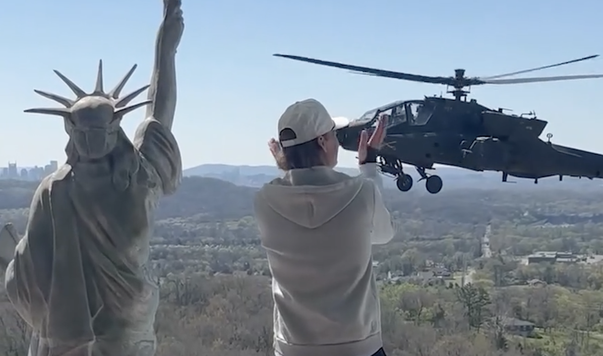 Army investigates after two helicopters hovered by Kid Rock’s pool as he saluted