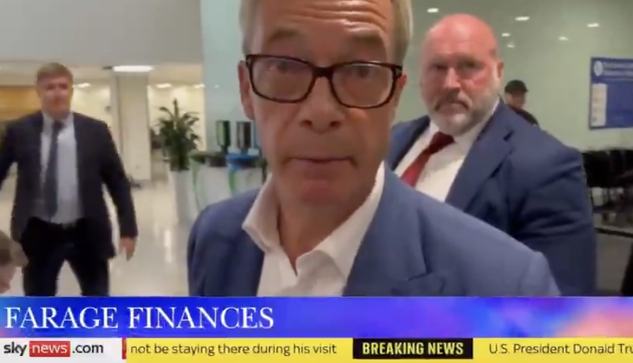 Nigel Farage Snaps at Reporter Asking Him About Allegedly Taking Millions In Gifts in Wild Airport Clash